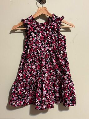 Crewcuts Girls Floral Tiered Dress in Pink